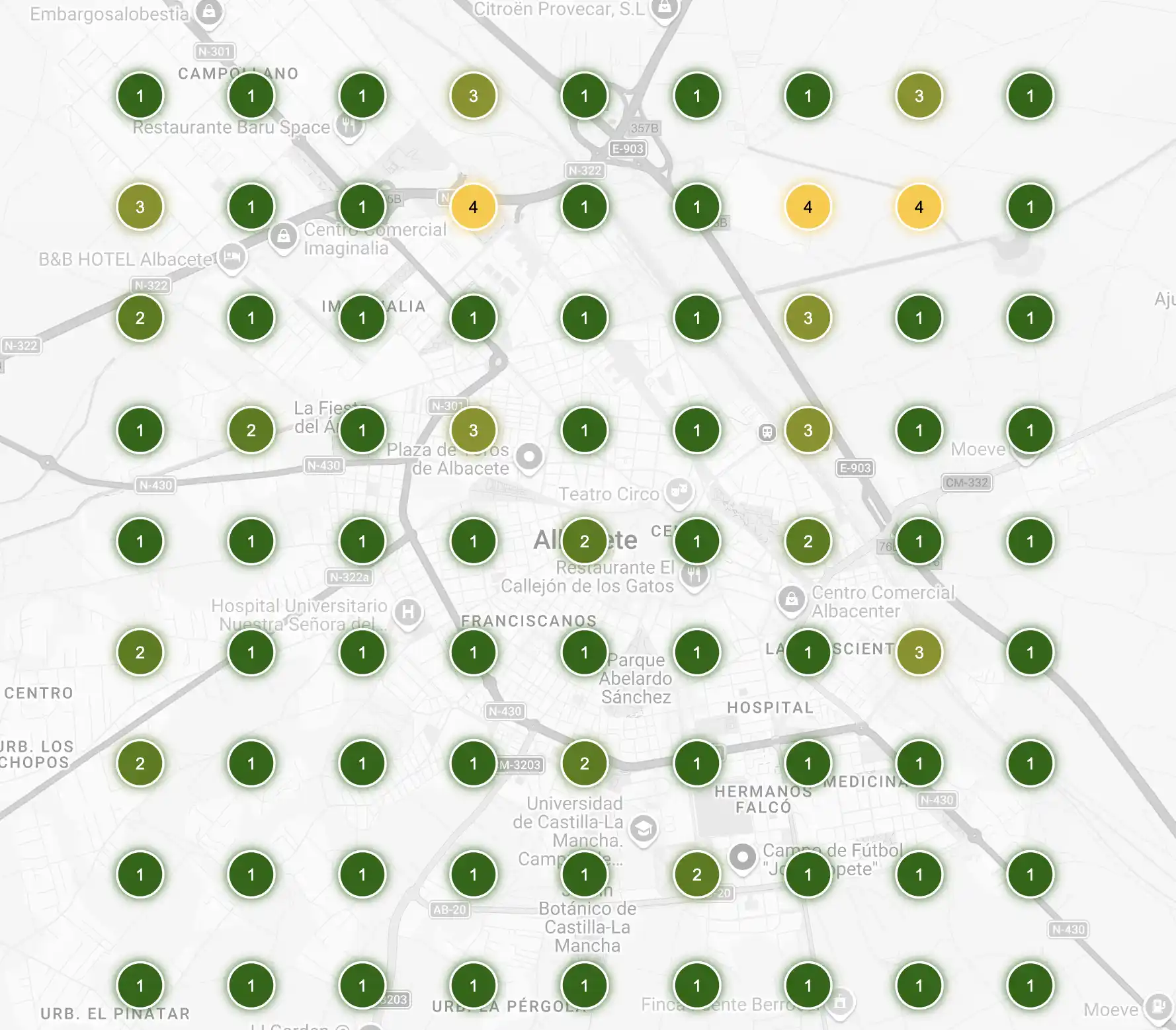 Mapa de posicionamiento después del SEO local